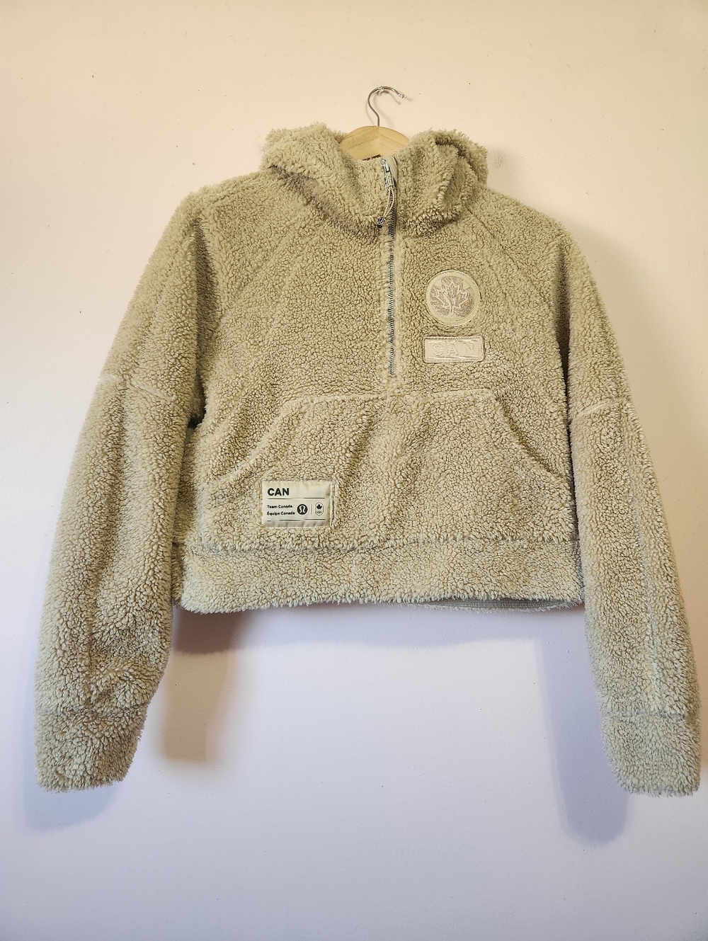 Lululemon Team Canada Scuba Oversized Fleece Half Zip Hoodie Trench XS/S Plush